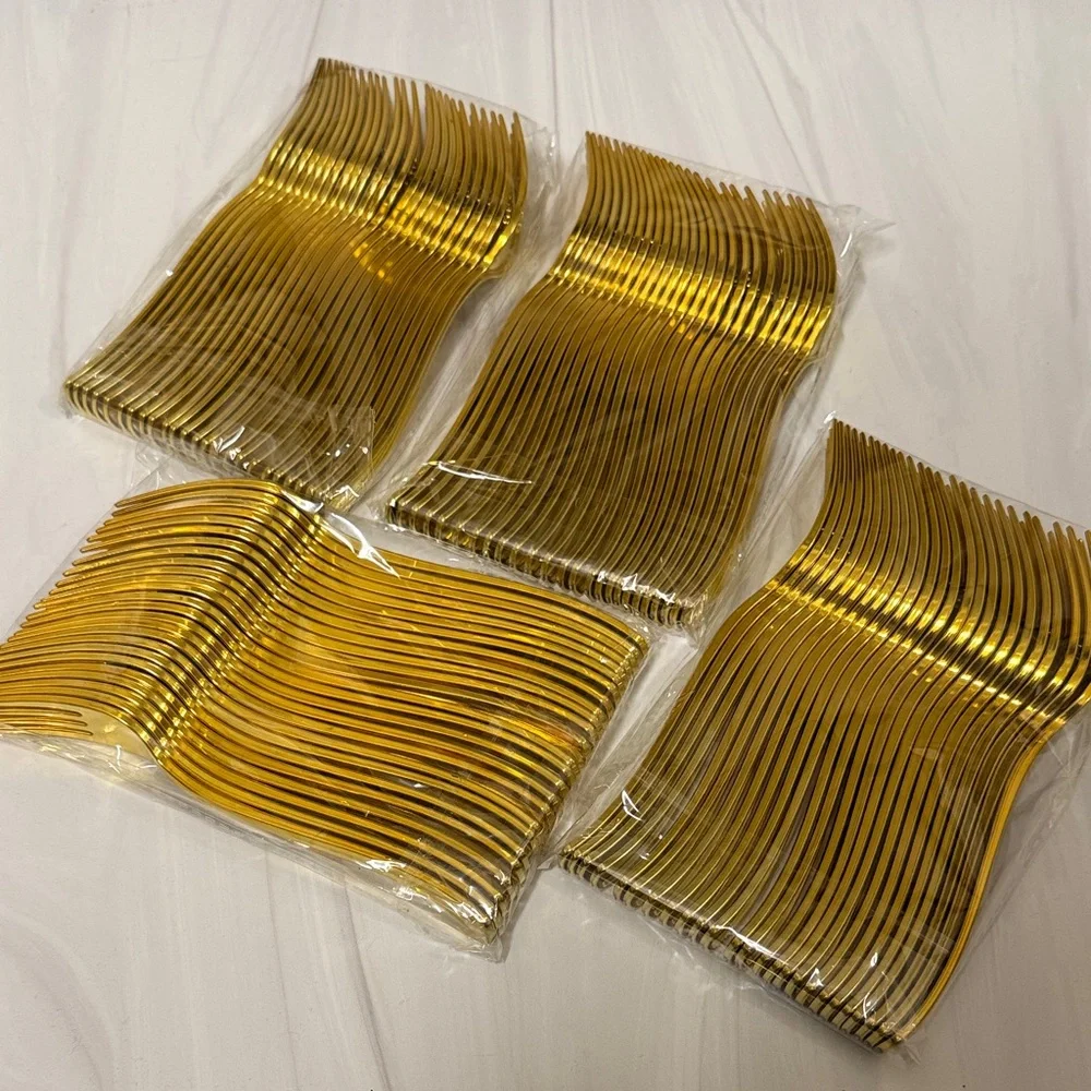 NWT Gold Party Forks 100 piece Set